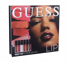 Guess Lip Red 101 Lip Kit: 3 Lipgloss + 3 Lipsticks + 1 Mirror