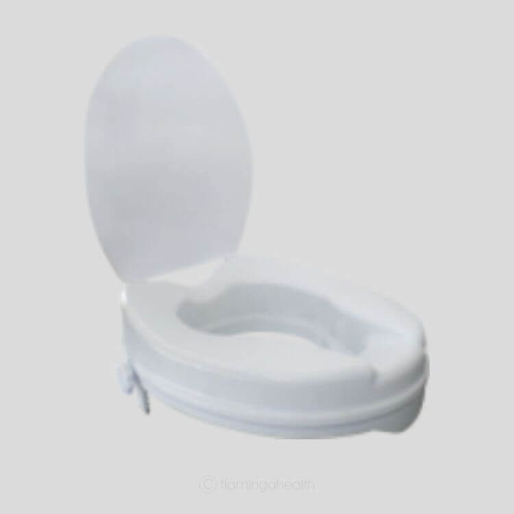 Flamingo Toilet Commode Seat with Lid Portable Classic Elevated Raised Commode